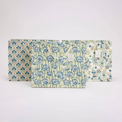 Hand Block Printed Gift Bags - Large
